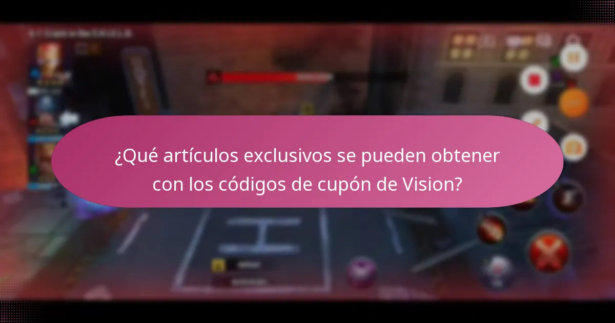 ¿Qué artículos exclusivos se pueden obtener con los códigos de cupón de Vision?