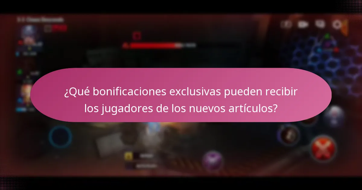 ¿Qué bonificaciones exclusivas pueden recibir los jugadores de los nuevos artículos?